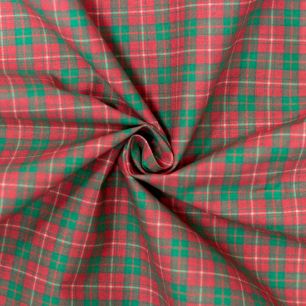 Хлопок - Праздничная красно-зеленая клетка 25х75 см limit