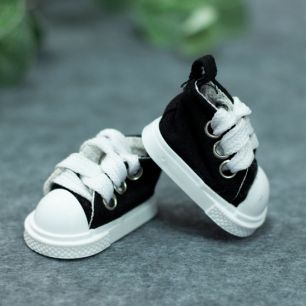 Обувь для кукол Кеды 5,5 см на шнурках - черные