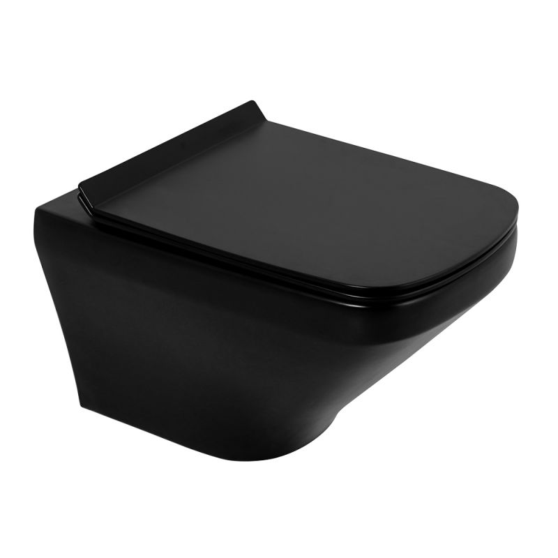 Унитаз подвесной безободковый BelBagno SELA, черный BB3201CHR-MB/BB3201SC-MB
