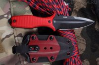 Нож GRAVE  black s/w, G10 red