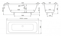 Ванна встраиваемая Salini ORLANDA AXIS 190x80 103211G схема 8