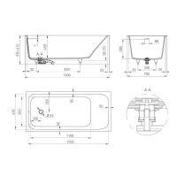 Встраиваемая ванна Salini Orlanda KIT 160 102115G схема 2