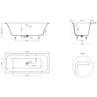 Ванна встраиваемая Salini ORLANDA AXIS KIT 170x75 103313G схема 9