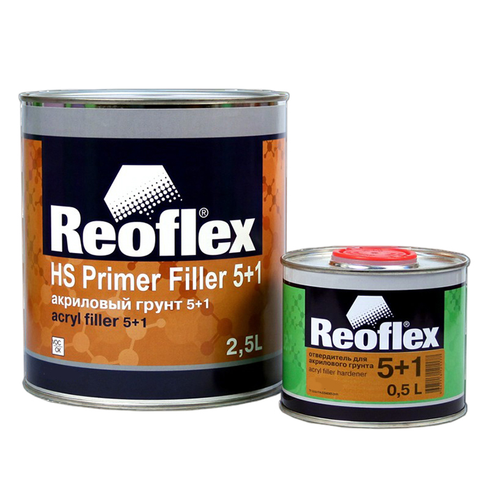Reoflex Грунт акриловый 2K 5+1 черный, (комплект), 2,5л. +500мл.