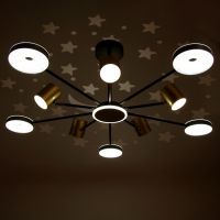 Люстра "Артеко" 10хLED 190Вт 3000-6000К серо-золотой 104х104х31 см BayerLux