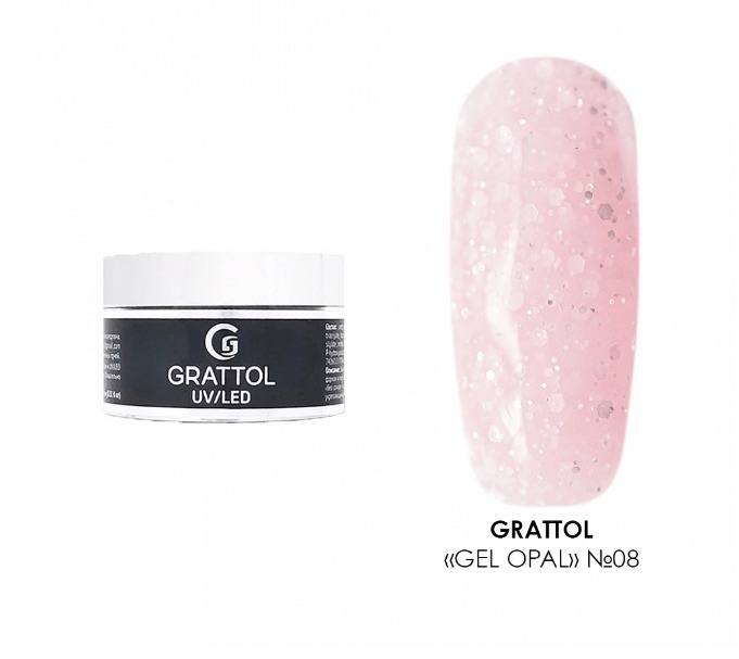 Гель для наращивания Grattol Gel Opal 08 15/50мл