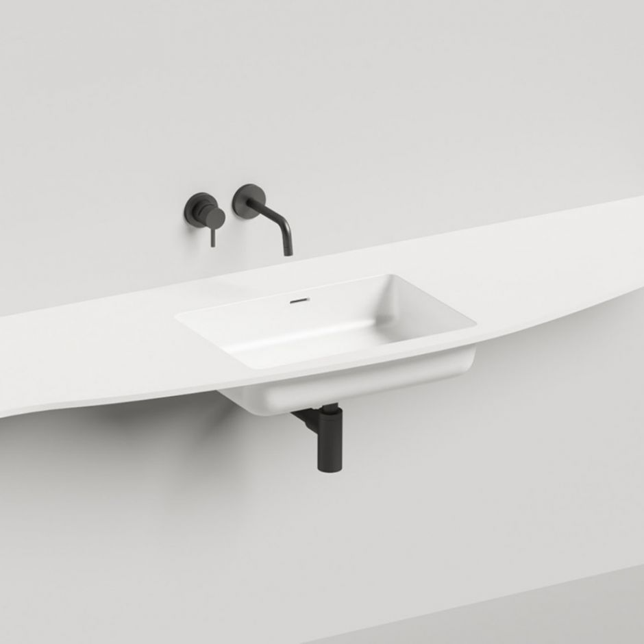 Изображение Подвесная раковина-столешница Onda Plus без отверстий под смеситель и с донным клапаном 54х300х14 1402203MN