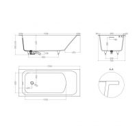 Ванна из искусственного камня Salini Orlanda KIT 170х70 RAL 102111G схема 2