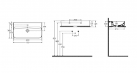 Накладная раковина Isvea SistemaU с отверстием под смеситель и с переливом без креплений схема 2