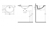 Встраиваемая раковина Isvea Soluzione без отверстий для смесителя 46х376х184 схема 2