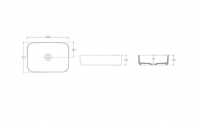 Накладная раковина Isvea Infinity без отверстий под смеситель 50х36х12 10NF65050SV схема 2