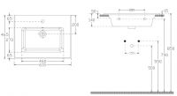 Накладная раковина Isvea SistemaT 615х465х14 с 1 отверстием под смеситель 10SL50061SV схема 2