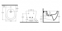 Подвесное биде Isvea Infinity 365х53х40 10NF41001SV схема 20
