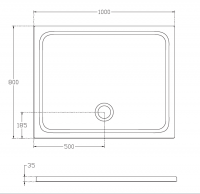 Прямоугольный душевой поддон Isvea Flat 100х80 10DT9703A-42 схема 2