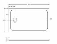 Прямоугольный душевой поддон Isvea Flat 120х70 10DT97370-42 схема 2