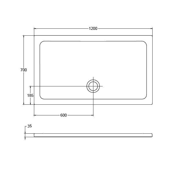 Прямоугольный душевой поддон Isvea Flat 120х70 10DT97576-42 схема 2