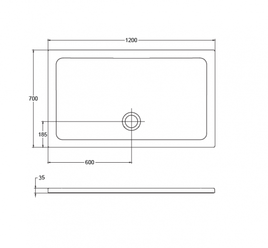 Прямоугольный душевой поддон Isvea Flat 120х70 10DT97576-42 схема 2