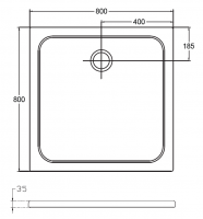 Квадратный душевой поддон Isvea Flat 80х80 10DT97225-42 схема 2