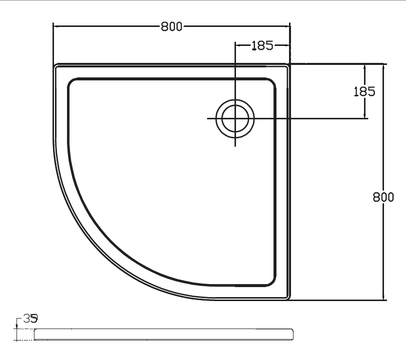 Угловой душевой поддон Isvea Flat 80х80 10DT97493-42 схема 2