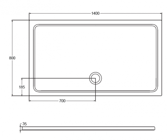 Прямоугольный душевой поддон Isvea Flat 140х80 10DT97390-42 схема 2