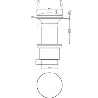 Автоматический донный клапан для раковины Gessi 01423 схема 2