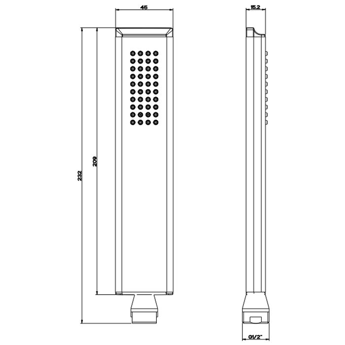 Ручная лейка Gessi Eleganza 46154 схема 2