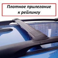 Багажник на рейлинги Suzuki Jimny 1998-2018, Lux Hunter L44-B, черный, крыловидные аэродуги
