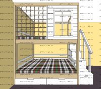 Кровать двухъярусная Домик Fairy Land Sky Santana №15, Массив