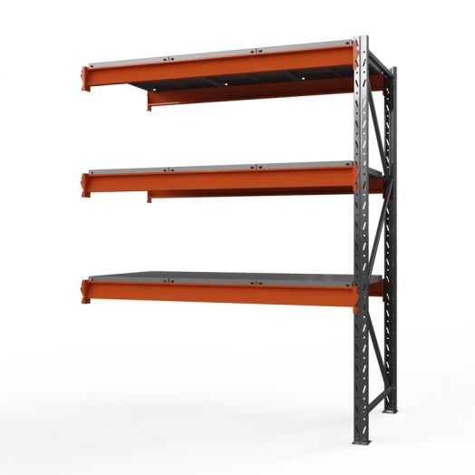 Секция приставная стеллажа металлического Оптима, 2500x2500x785 мм.