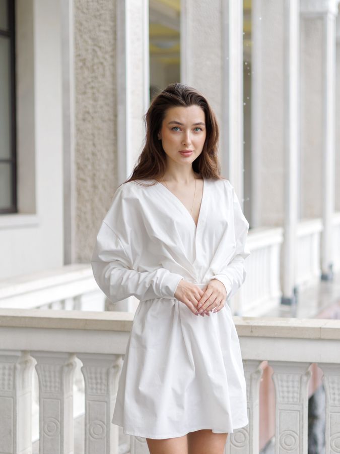 Платье Cloud из хлопка белое