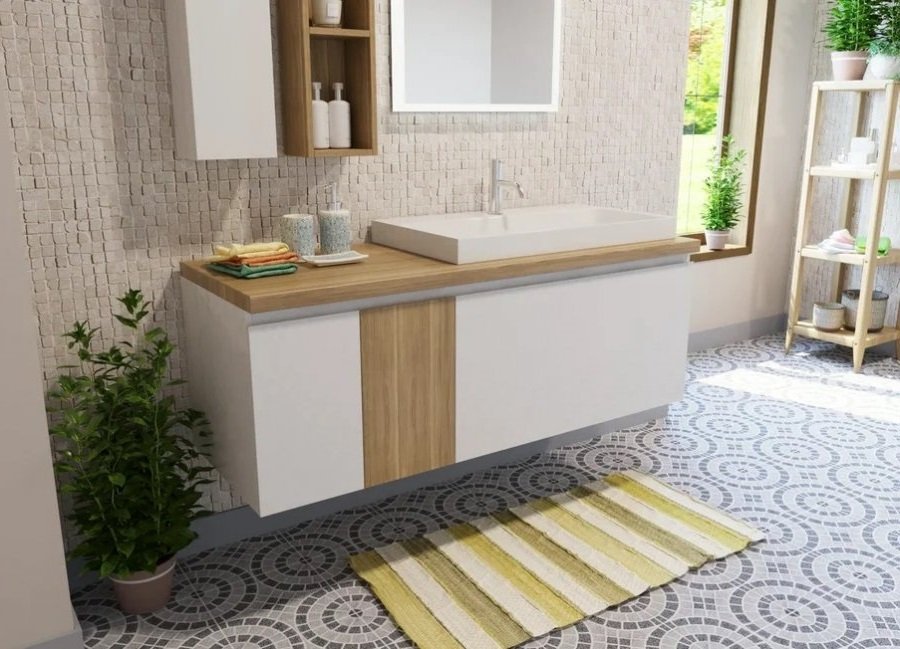 Подвесная тумба с раковиной Эстет Malibu 140 ФР-00007127 ФОТО