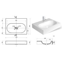 Накладная раковина Эстет Nika 61 см ФР-00014956 схема 2