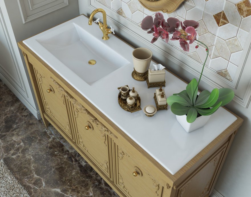 Раковина-столешница из литьевого мрамора Эстет Rava 70 ФР-00001322 ФОТО