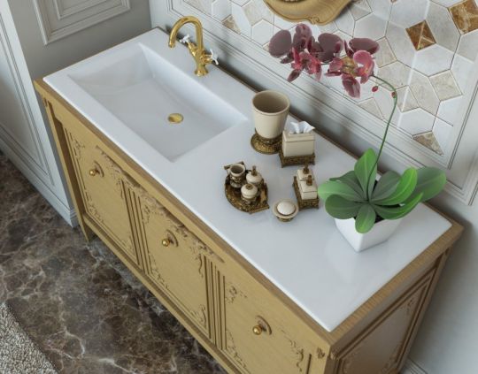 Раковина-столешница из литьевого мрамора Эстет Rava 70 ФР-00001322 схема 2