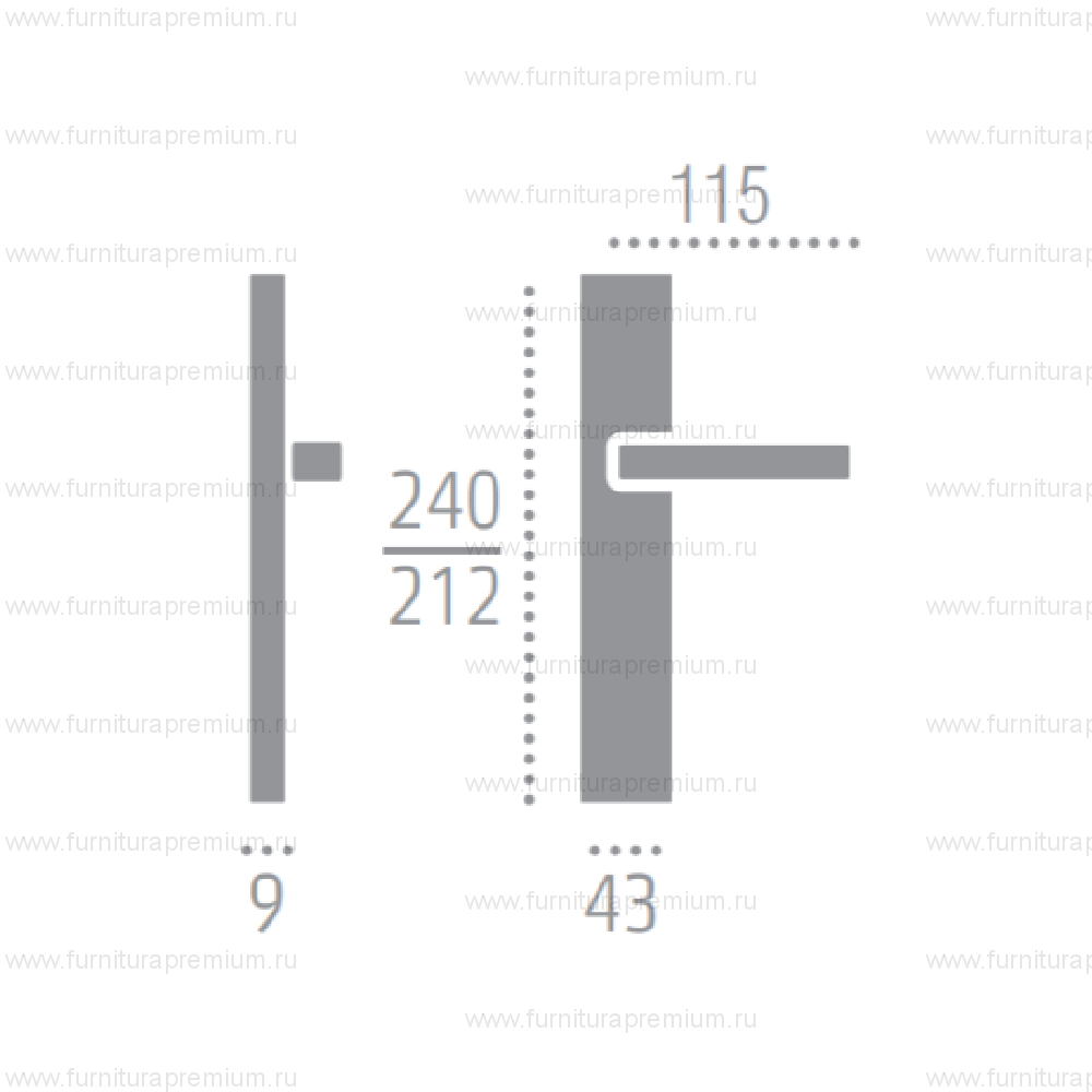 Ручка на планке Extreza Hi-Tech Aqua 113 WC PL13