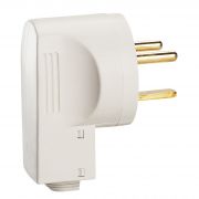Вилка силовая для подключения электроплит Legrand (55802) угловая с заземлением 2Р+Е 1 фаза 32 А 230 В IP20 белая