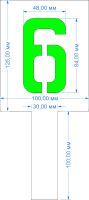 Комплект трафаретов цифр №3, высота 84 мм - размеры (с ручкой)