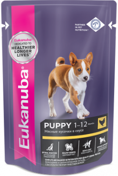 Eukanuba влажный корм для щенков с курицей пауч 85г