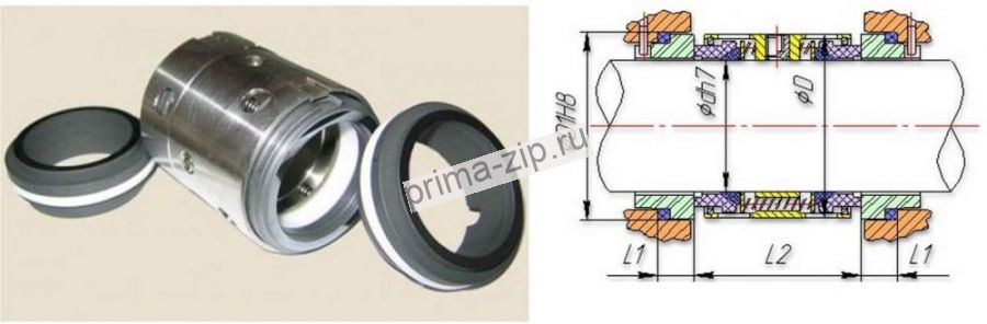 Торцевое уплотнение УТ2Ф.048 /153/153.1.048