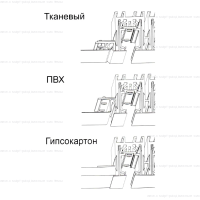 Раздвижная перегородка 2 полотна на скрытой направляющей внутри проема установка