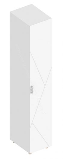 Пенал 1-ств с полками "Сандра" Белый лофт