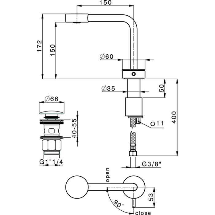 Смеситель для раковины Cisal Slim SM000710/SM000730 ФОТО