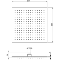 Верхний душ Cisal Shower DS01634021 300х300 мм без держателя схема 2