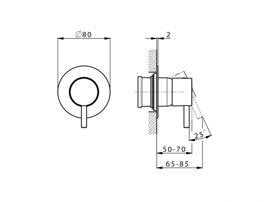 Смеситель для душа Cisal Slim SM003000 ФОТО