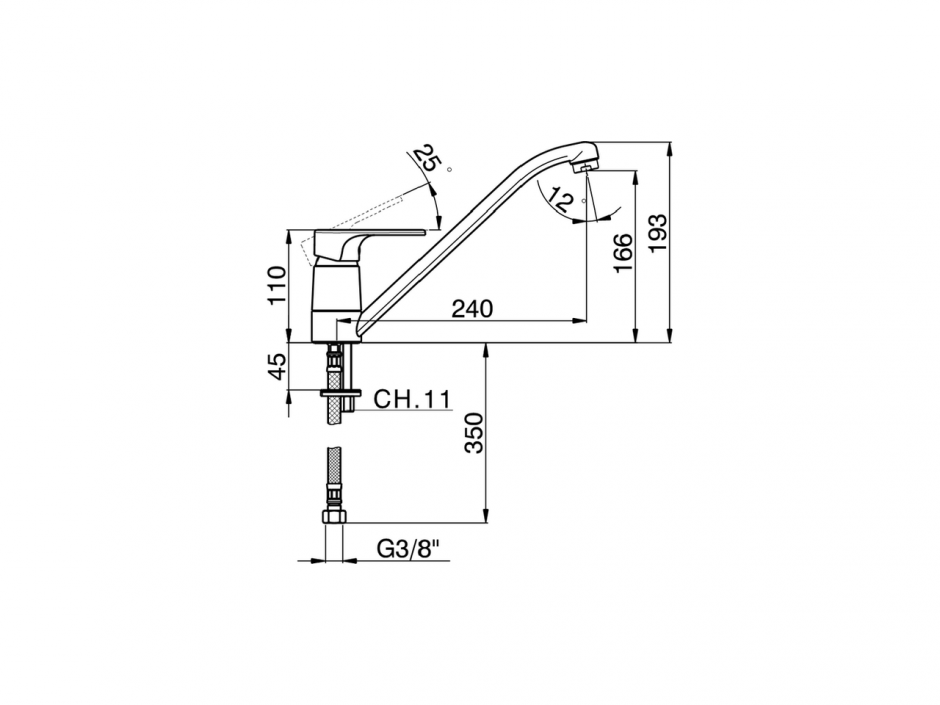 Смеситель для кухни Cisal Kitchen Energy Save A3000585 ФОТО