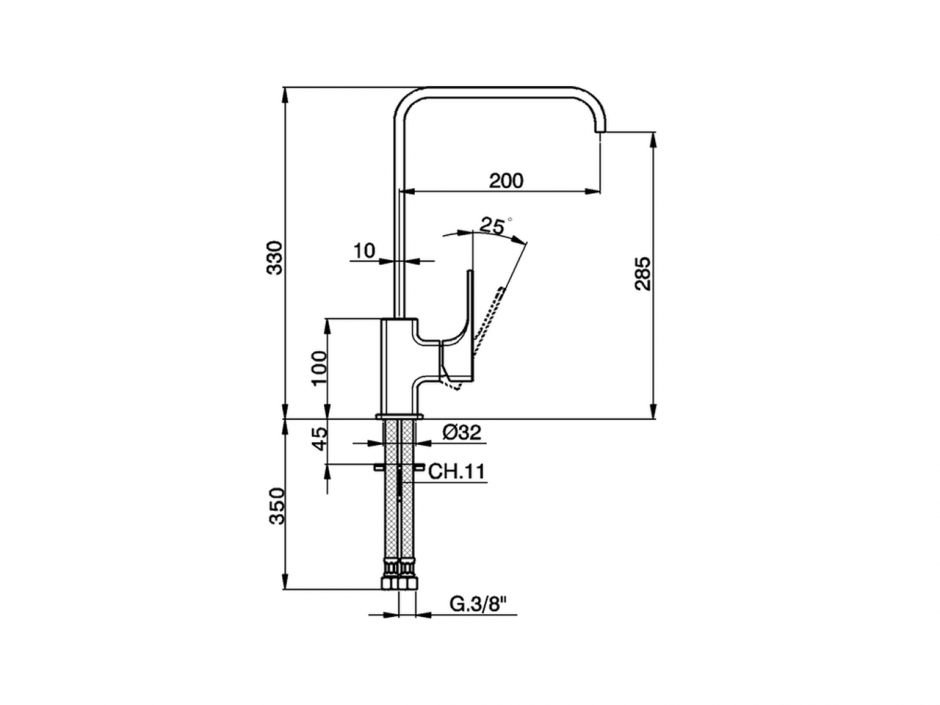 Смеситель для кухни Cisal Kitchen Energy Save CU002535 ФОТО