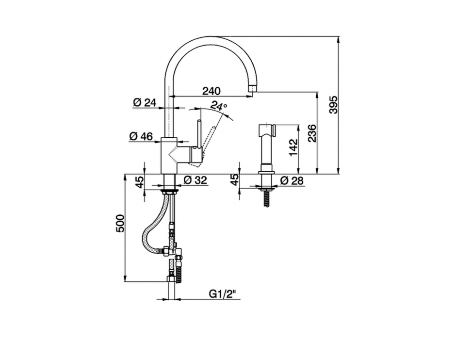 Смеситель для кухни Cisal Kitchen LL004570 ФОТО