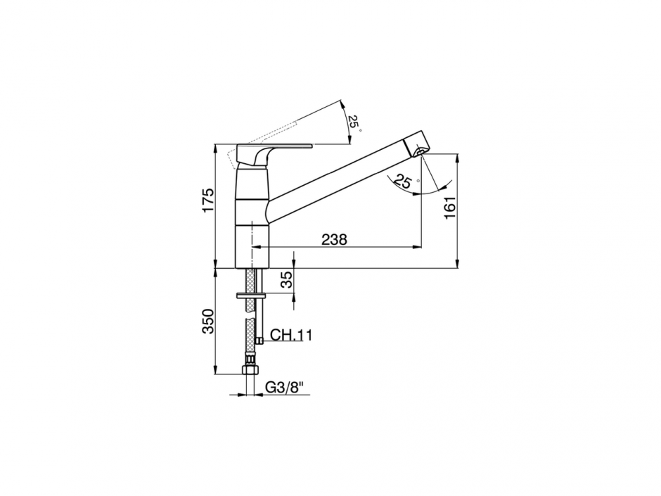 Смеситель для кухни Cisal Kitchen A3002580 ФОТО