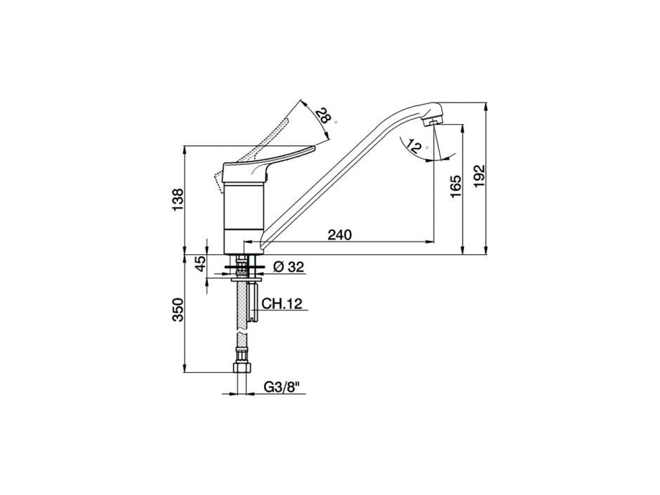 Смеситель для кухни Cisal Kitchen FU000580 ФОТО