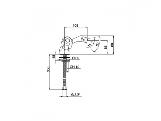 Смеситель для биде Cisal Tr TR000560/TR000558 схема 2